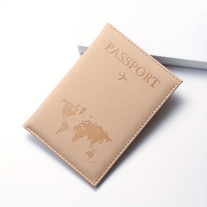 1pc Minimalist PU Leather Travel Passport Holder, Ticket Holder