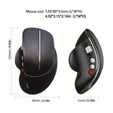 HXSJ New Ergonomic Mouse Side Metal Roller 2.4G Optoelectronic Vertical Mouse Suitable For Home Office Games Battery Not Included