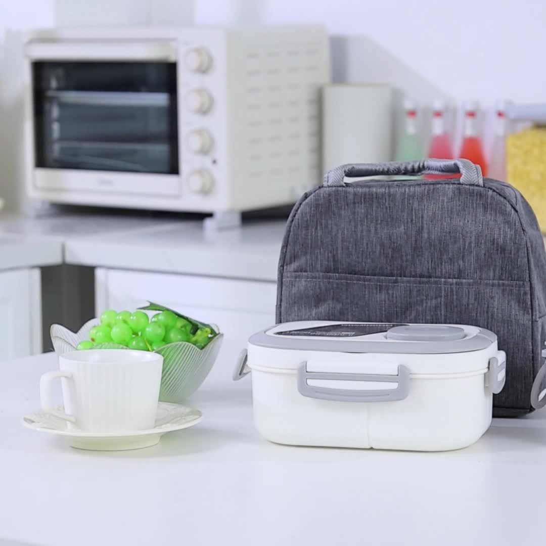 Juego de 3 loncheras portátiles: bolsa térmica, lonchera y taza de avena. Bolsa térmica plegable de aluminio con lonchera de polipropileno y taza de avena.