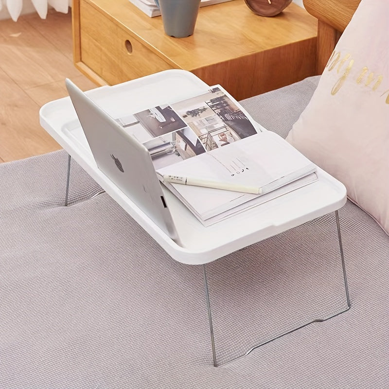 Foldable Plastic Laptop Desk: Rectangular, Painted, and Suitable for Office Use