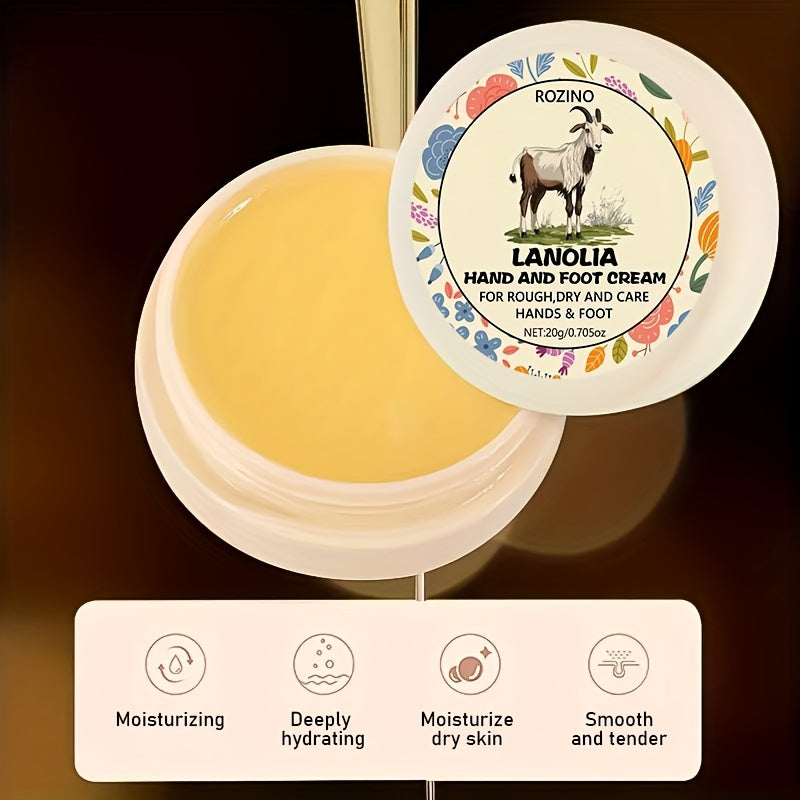 Lanolin Cream for Cracked Hands And Feet, Rich in Lanolin And Hyaluronic Acid, Deeply Moisturizes, Says Goodbye to Cracked And Dry Hands And Feet in Winter, Long-Term Use Makes The Skin of Hands And Feet Soft, Smooth, Moistur