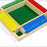 Wooden Educational Math Dice Game for Kids and Adults, Interactive Flip Tiles Number Game, Multi-Player Family Fun Learning Toy for Ages 3-6