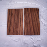 Custom Engraved Men's Business Card Holder - Vintage Style, Large Capacity, Solid Wood Grain Design in Deep Brown