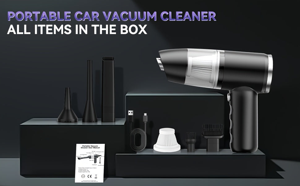 Handheld Cordless Vacuum Cleaner Car Vacuum Portable Wireless, 4-in-1 Vacuum/Blow/Charge/Pump, Vacuum Compressed Air Dust Removal, Wind Dry Hair Dryer Electric Dust Remover, Simple Operation, Cleaning Without Residue