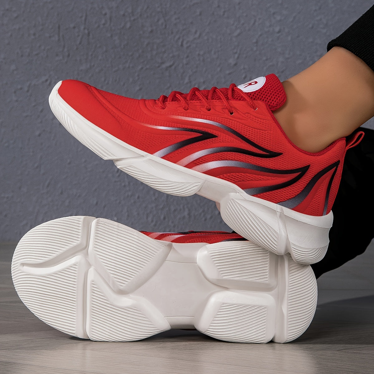 Men's Breathable Lightweight Sneakers - Comfortable, Non-Slip Running Shoes with Lace-Up Closure