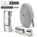 1 Pair Free-Tie Shoelaces Set, 2pcs Elastic Shoelaces & 2pcs Shoelaces Buckles For Sneakers Canvas Shoes