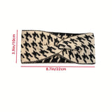 3 diademas anchas de punto con diseño de pata de gallo para otoño/invierno - Accesorios para el cabello de hilo acogedor