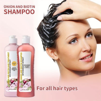 Set de champú y acondicionador de cebolla y biotina: Cuidado con extractos vegetales naturales para todo tipo de cabello: repara, hidrata y fortalece el cabello dañado.
