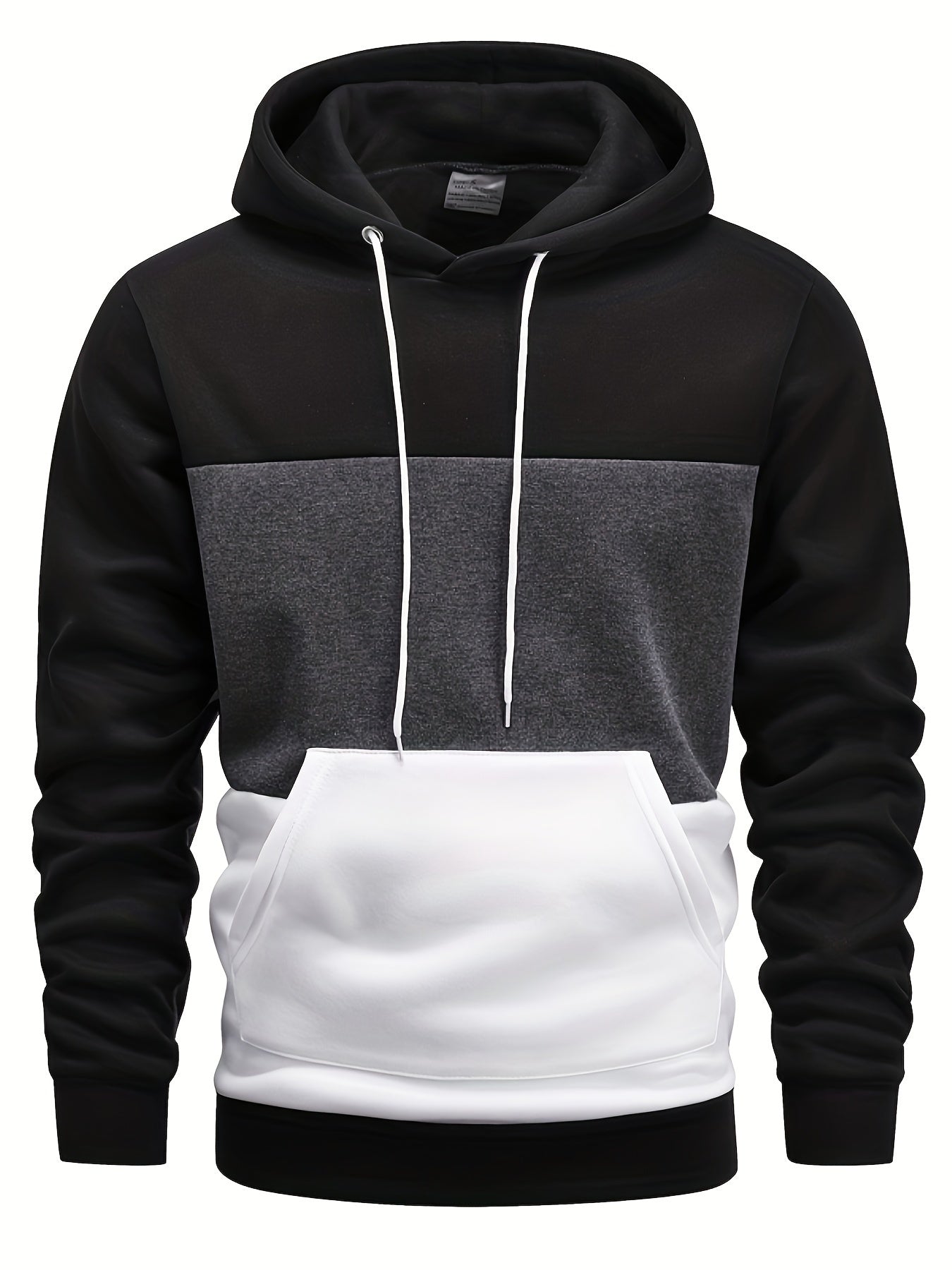 Color Block Hoodie, Cool Hoodies for Men, Men's Casual Graphic Design Pullover Hooded Sweatshirt with Kangaroo Pocket, Streetwear for Winter and Fall, As Gifts