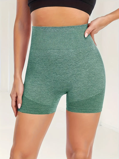 Shorts de yoga de cintura alta sin costuras para mujer (4 piezas): ropa deportiva elástica que realza los glúteos para fitness y entrenamiento.