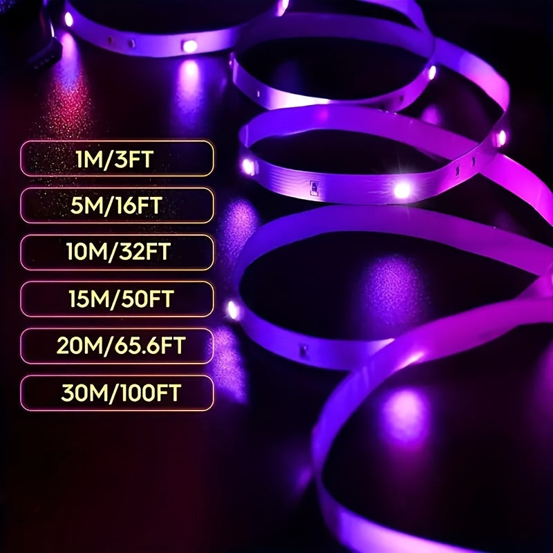 65.6fEET/1 Set Of RGB 2835 LED Light Strip, 5V USB LED Flexible Strip Diode Strip, Used For TV Backlight Room Decoration