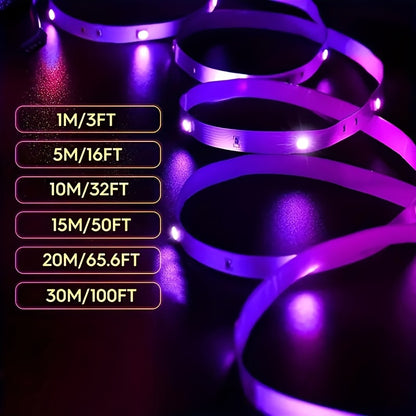 65.6fEET/1 Set Of RGB 2835 LED Light Strip, 5V USB LED Flexible Strip Diode Strip, Used For TV Backlight Room Decoration
