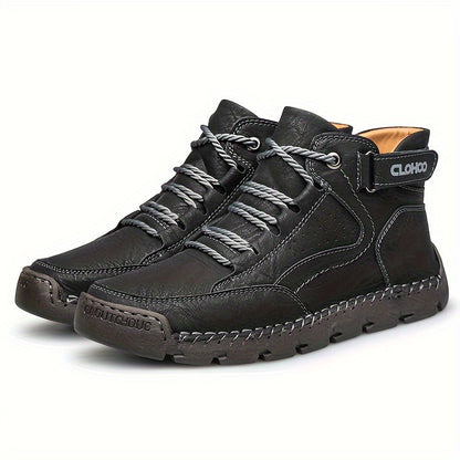 CLOHOO Men's High-Top Casual Sneakers - Comfortable, Non-Slip Rubber Sole, Lace-Up Shoes for Outdoor & Casual Attire