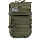 45L Tactical Backpack - Water-Resistant Oxford Fabric, Zip Closure, Ideal For Hiking, Trekking & Fishing
