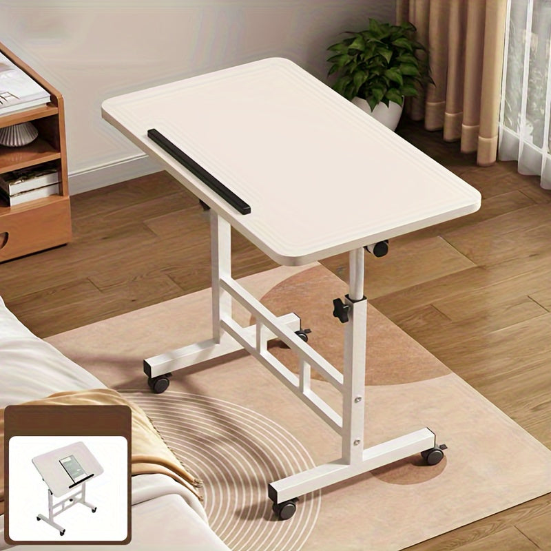 Extra Large Adjustable Folding Desk with Wheels - Versatile, Durable Wood Construction for Bedroom, Living Room, Office & Outdoor Use