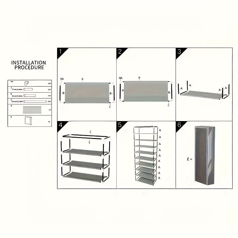 Freestanding Metal Shoe Rack Organizer with Dustproof Cover | 6-10 Tier Vertical Storage | Easy-to-Assemble | Shoe Organizer for Entryway, Bedroom, Living Room | Home & Dorm Organization System | Lightweight Under 13.61 KG |