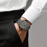 REWARD Black Quartz Watches For Men, Sport Chronograph Luminous Waterproof Wrist Watches