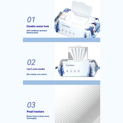 1pc 80pcs Sensitive Skin-Friendly Hand & Face Cleansing Wipes, Fragrance-Free, Moisturizing, Universal Sanitation Product, Non-Woven, Flushable Toilet Paper Substitute
