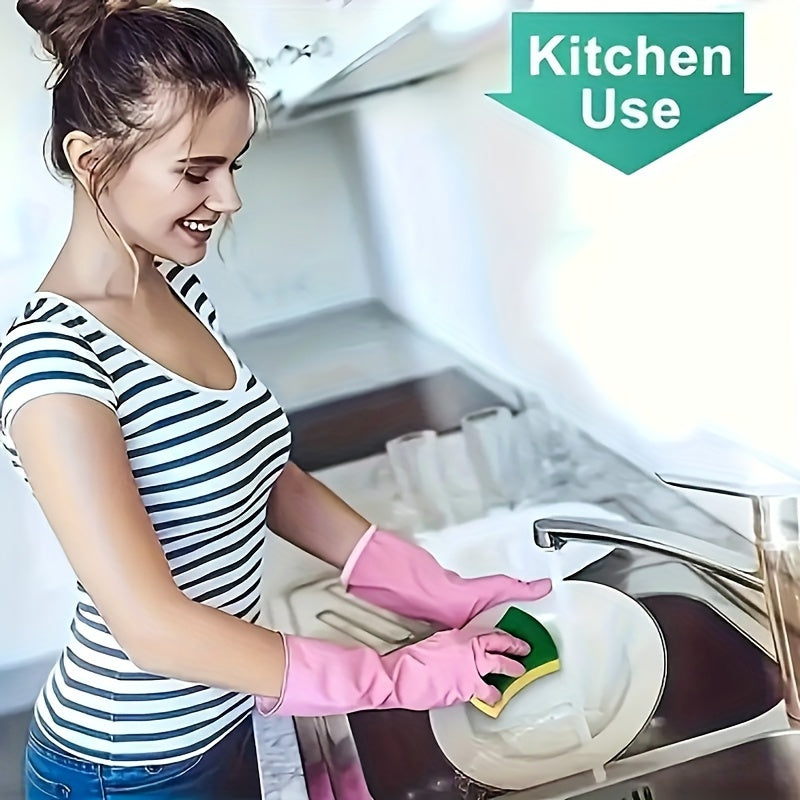 Stackable Kitchen Sponges: Yellow and Green Super Absorbent Scrubbers for Dishes and Pots