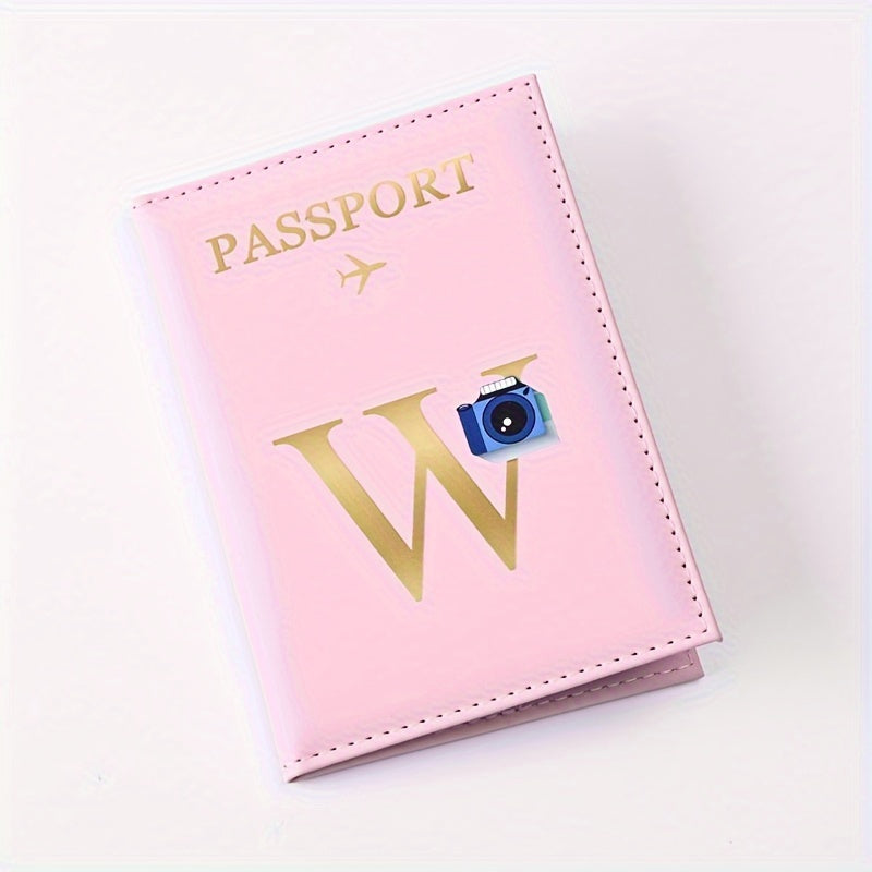 Creative Color Printing Letter Faux Leather Multi-Functional Passport Holder SIM Card ID Holder