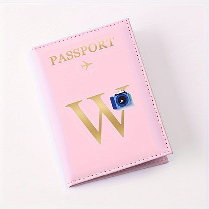 Creative Color Printing Letter Faux Leather Multi-Functional Passport Holder SIM Card ID Holder