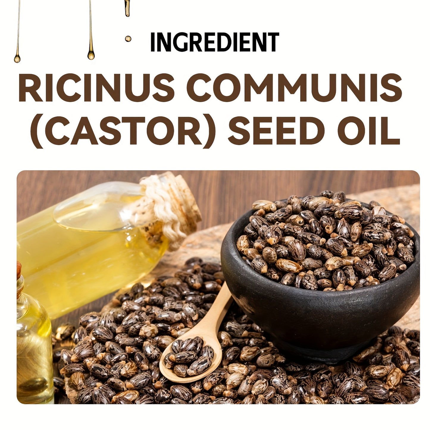 200ml/6.76fl.oz Castor Oil For Hair, Eyelashes & Eyebrows, Cold-Pressed Unrefined, Essential Oil For Dry Hair, Skin & Nail Care
