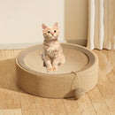 1pc Durable Sisal Cat Scratcher Lounge Sofa - Round Scratching Board with Comfortable Cat Bed, All-Season Pet Scratch Pad for Cats