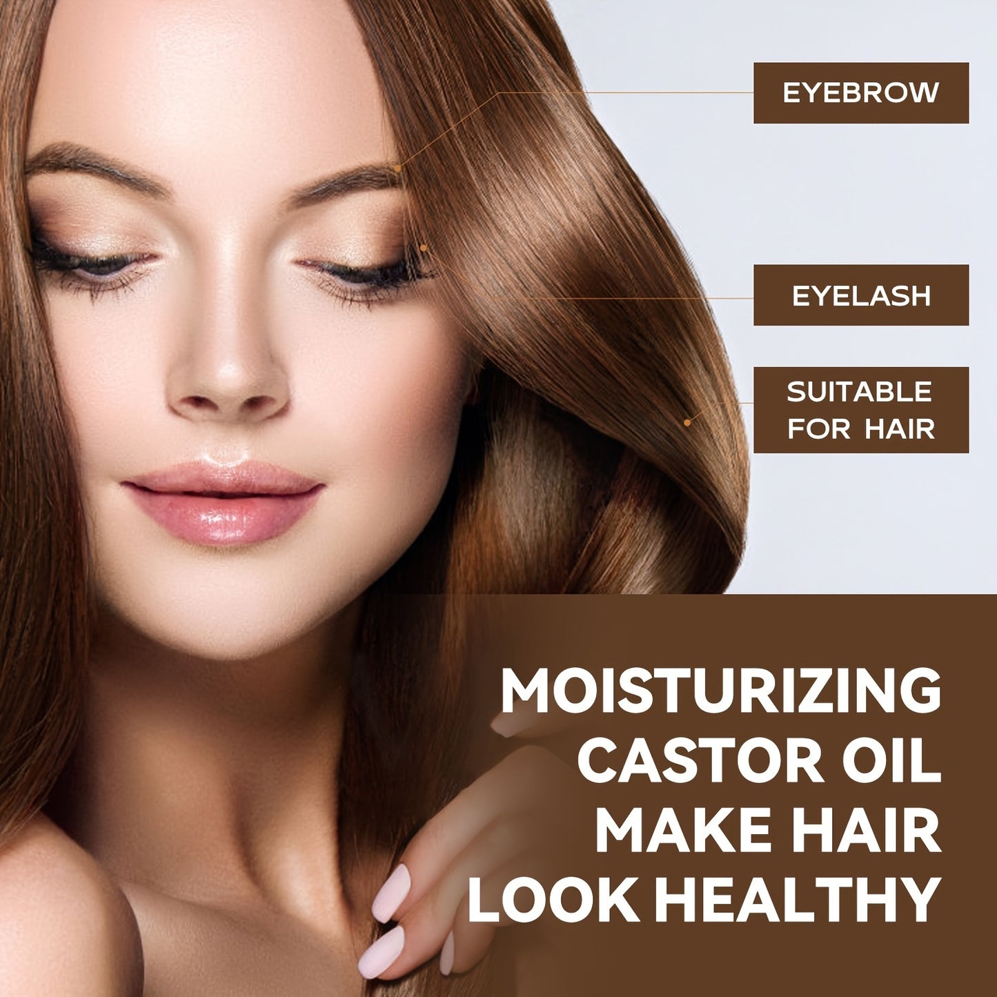 200ml/6.76fl.oz Castor Oil For Hair, Eyelashes & Eyebrows, Cold-Pressed Unrefined, Essential Oil For Dry Hair, Skin & Nail Care