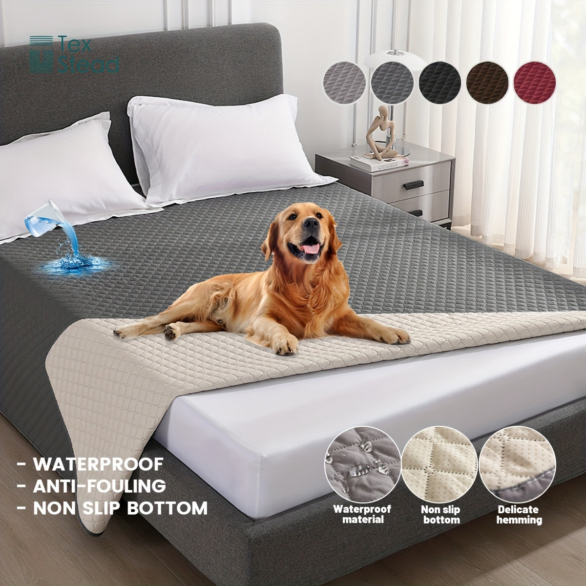 Waterproof & Non-Slip Dog Bed Cover Mattress Cover And Pet Blanket Sofa Pet Bed Mat, Car Incontinence Mattress Protectors Furniture Couch Cover For Most Cats Dogs