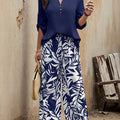 Spring-Summer Fashion Design Elegant Pullover Long Sleeve Top + Pants Set
