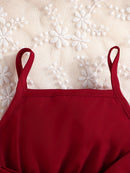 Baby Girls Fashion Button Long Sleeve Lapel Collar Coat + Bow Pleated Suspender Skirt Two-piece Set Outdoor Clothing