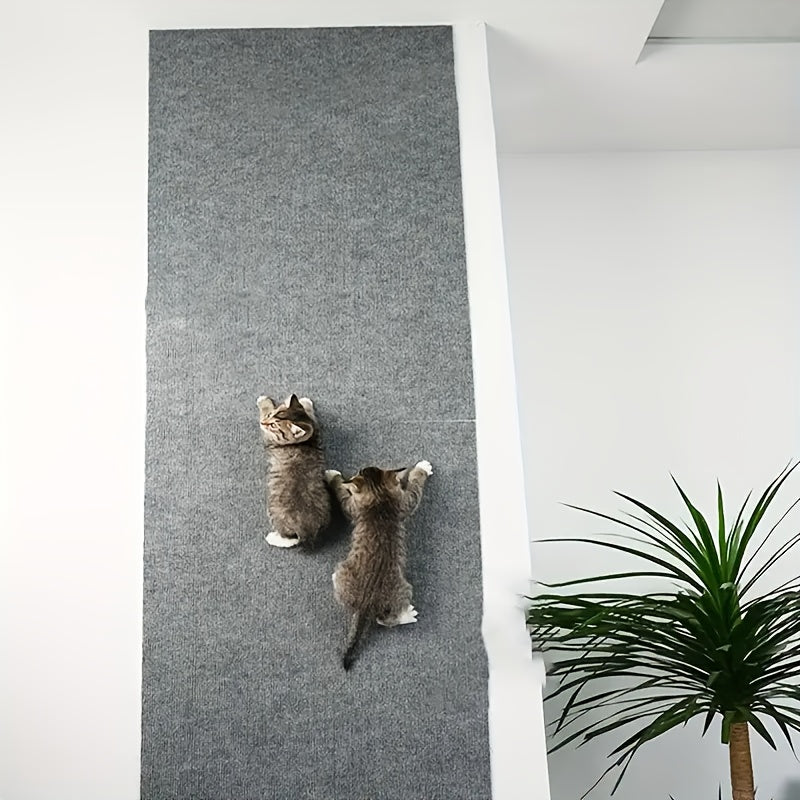 Playful, Durable Polyester Cat Scratching Mat, 1pc Wall-Mounted Sofa Protector, Multi-Functional Cat Climbing Pad with Ear-Scratching Feature