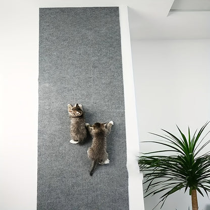 Playful, Durable Polyester Cat Scratching Mat, 1pc Wall-Mounted Sofa Protector, Multi-Functional Cat Climbing Pad with Ear-Scratching Feature