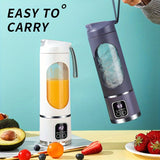 1pc, USB Rechargeable Portable Juicer, Mini Blender, Mini Ice Crusher With Three Modes, Digital Display And 12- Blades, Easy-to-Clean, Suitable For Travel, Fresh Juice Maker, Kitchen Stuff