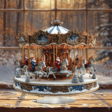 Boho Style Acrylic Carousel Music Box with Santa Claus Theme – Tabletop Decorative Sign & Plaque, Multipurpose Santa Rotating Merry-Go-Round, Ideal for Home & Office Display, Perfect Christmas Gift – 1 Piece