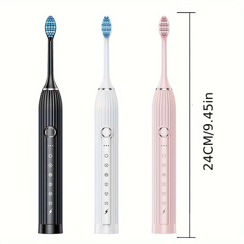 Rechargeable Electric Toothbrush For Adults, Soft Bristle Smart Toothbrush With Dupont Brush Heads, USB Fast Charging, Waterproof Design, Ideal For Family Use