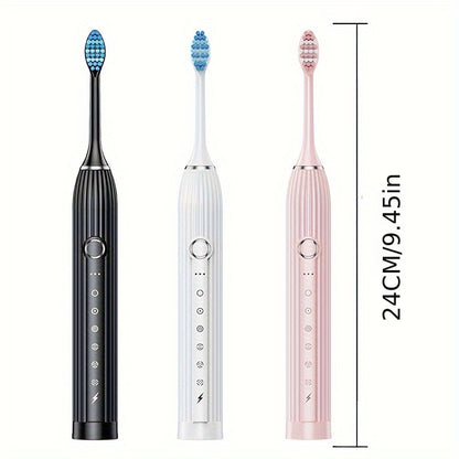 Rechargeable Electric Toothbrush For Adults, Soft Bristle Smart Toothbrush With Dupont Brush Heads, USB Fast Charging, Waterproof Design, Ideal For Family Use