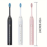 Rechargeable Electric Toothbrush For Adults, Soft Bristle Smart Toothbrush With Dupont Brush Heads, USB Fast Charging, Waterproof Design, Ideal For Family Use