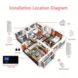 WiFi + GSM Auto-dial Smart Home Security Alarm System 433MHz LCD Display Alarm Panel Door Window Sensor PIR Motion Sensor Kit APP Remote Control Compatible With Alexa Google Home