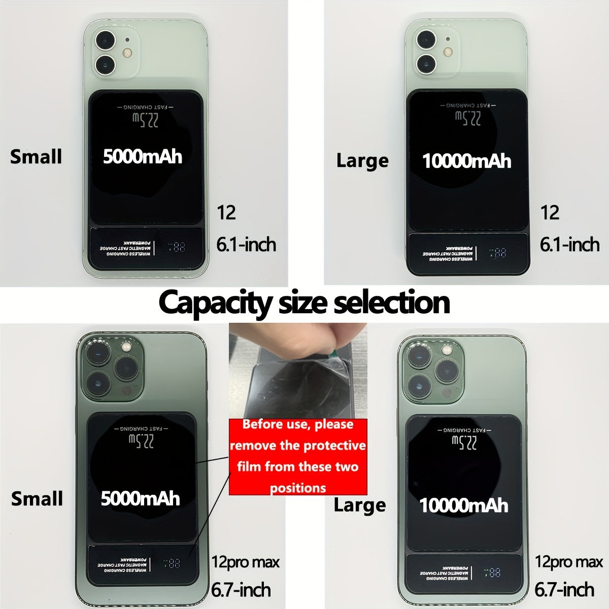 5000/10000 mAh Real Capacity, No Fake Label, Digital Display, Magnetic Suction, Fast Charging Power Bank, 15W Magnetic Suction/22.5W Fast Charging