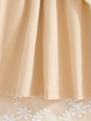 Baby Girls Fashion Button Long Sleeve Lapel Collar Coat + Bow Pleated Suspender Skirt Two-piece Set Outdoor Clothing