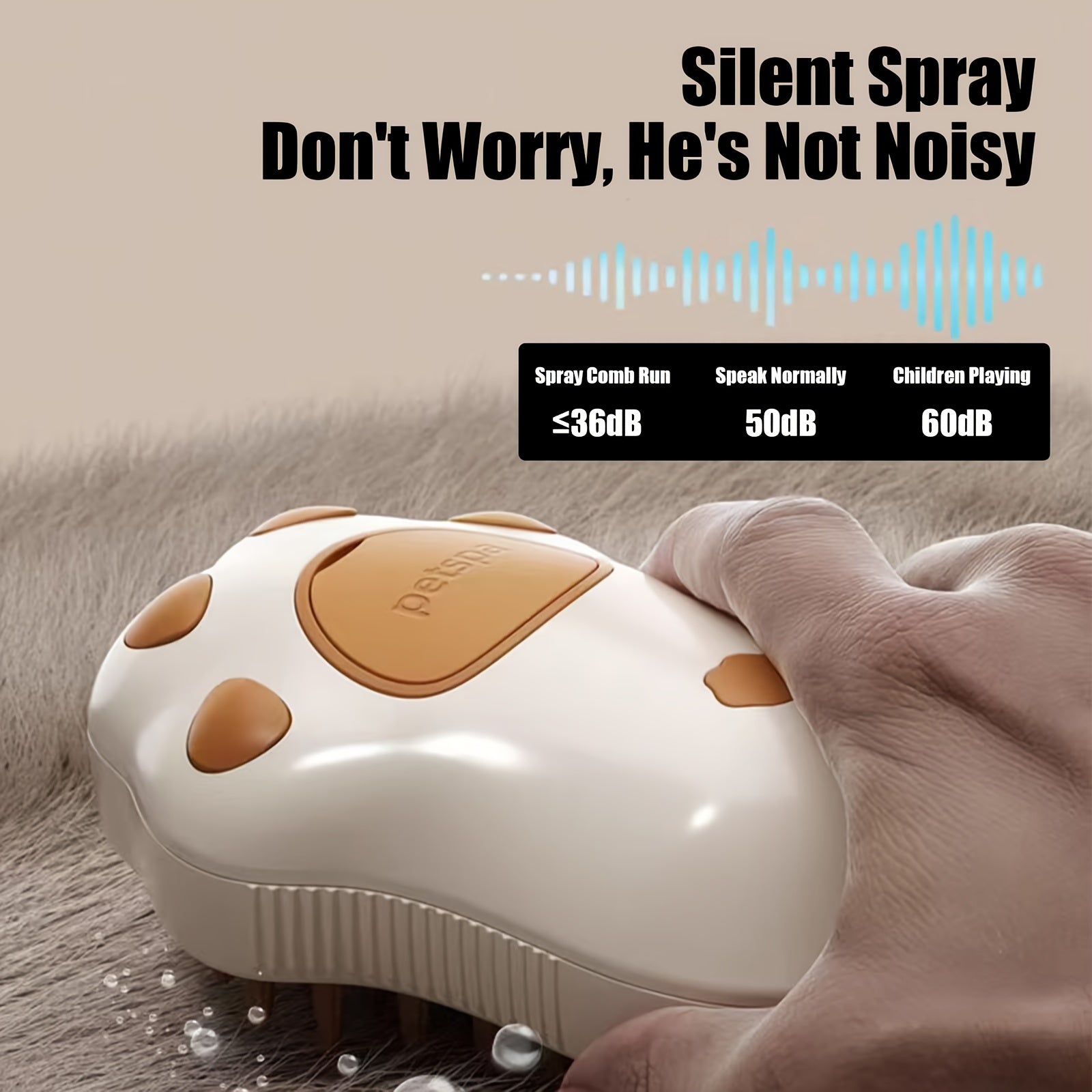 Cepillo de vapor para gatos, herramienta eléctrica 3 en 1 para el cuidado de mascotas, cepillo de vapor portátil de silicona autolimpiante para gatos y perros, masaje reconfortante y depilación, cuidado del cabello, diseño de pata.