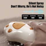 Cepillo de vapor para gatos, herramienta eléctrica 3 en 1 para el cuidado de mascotas, cepillo de vapor portátil de silicona autolimpiante para gatos y perros, masaje reconfortante y depilación, cuidado del cabello, diseño de pata.