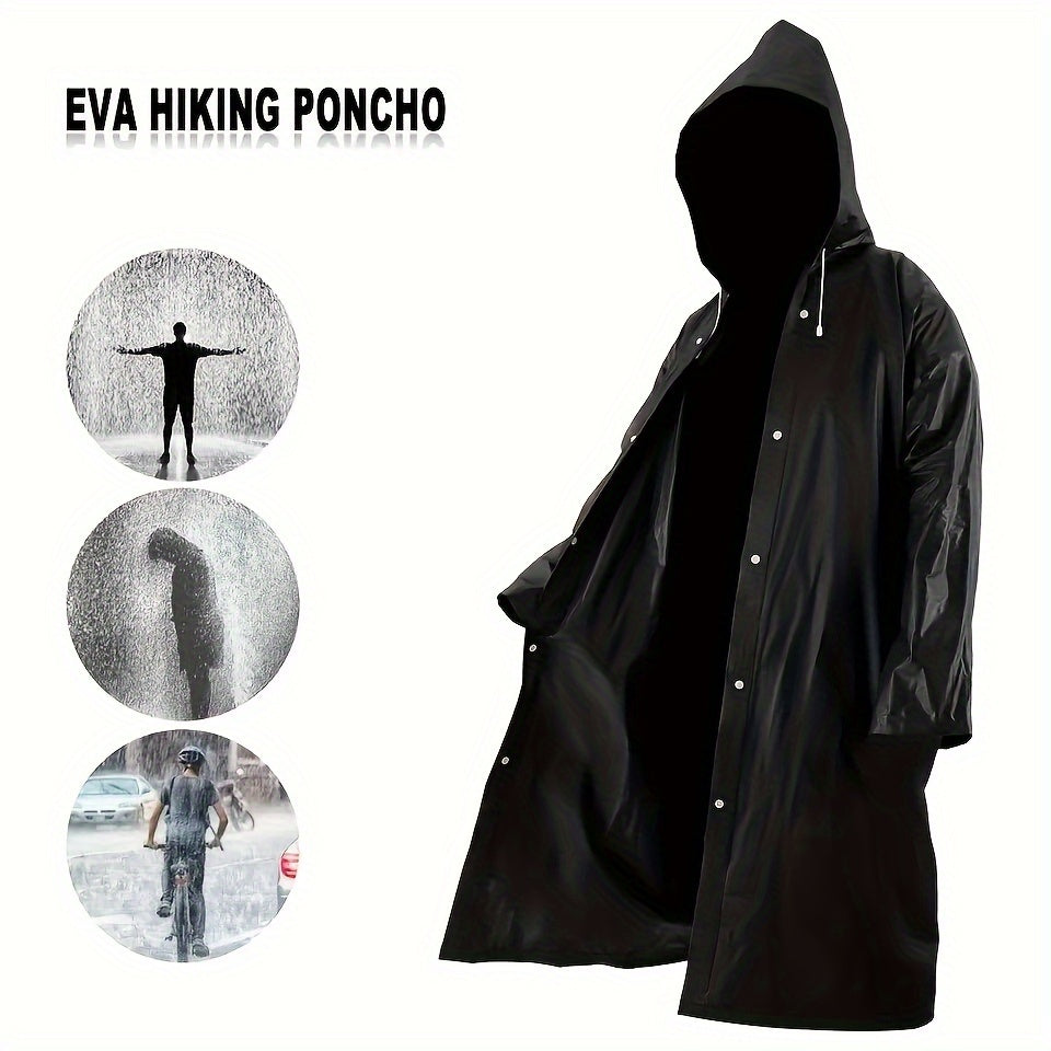Impermeable Explorer: duradero, resistente al viento, de secado rápido, transpirable y ligero, con capucha para máxima protección al aire libre. Perfecto para senderismo, pesca, montañismo y acampada en negro.
