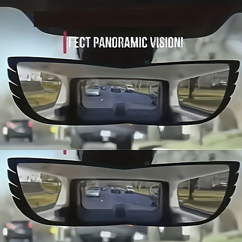 1PC Wide-Angle Panoramic Car Rearview Mirror: Enhances Blind Spot Visibility &amp; Large Field of View - Durable ABS Material