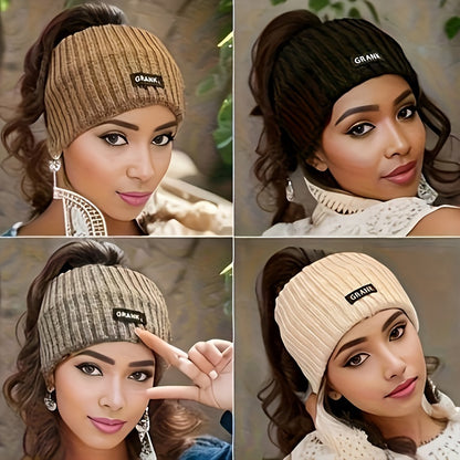 4-Pack Women'S Knitted Thick Winter Headbands - Fashionable Simple Sweet Style, Soft Comfortable Loose Hair Bands, Suitable for Daily Wear, Solid Color, Knit Material, Clothing Accessories, Ladies Fashion