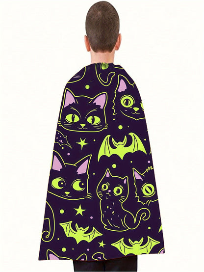 Kids' Halloween Superhero Cape - Storytelling Cloak for Boys & Girls, Perfect for Parties & Dress-Up, Polyester, Hand Washable (3-6 Years)