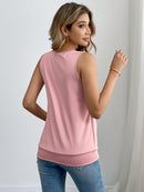 Sequin Decor Ruched Tank Top, Casual Summer Sleeveless Top, Women's Clothing