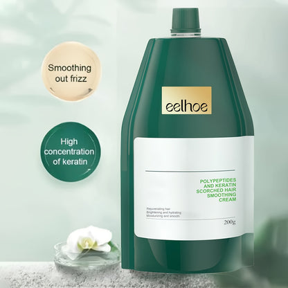 Polypeptides And Keratin Scorched Hair Smoothing Cream, Softens And Strengthens Hair Cream, Healthy Hair Penetrates Root To Tip
