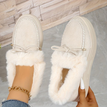 Women's Leopard Print Short Boots, Fashion Plush Lined Winter Shoes, Comfortable Ankle Boots